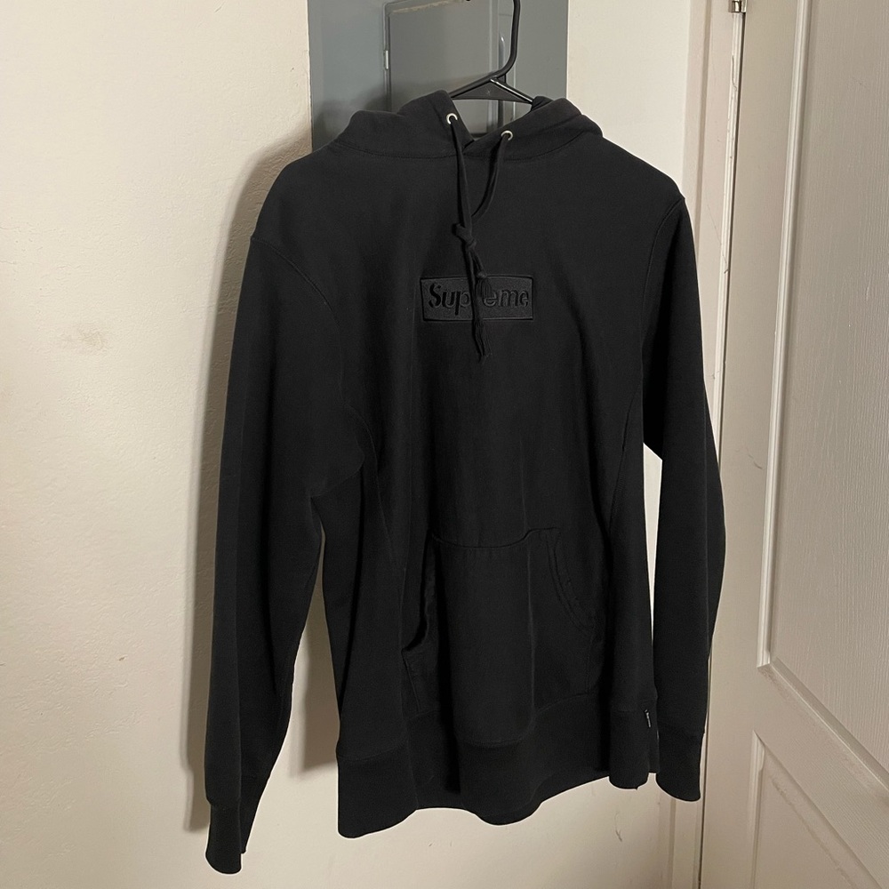 Black on black tonal supreme box logo